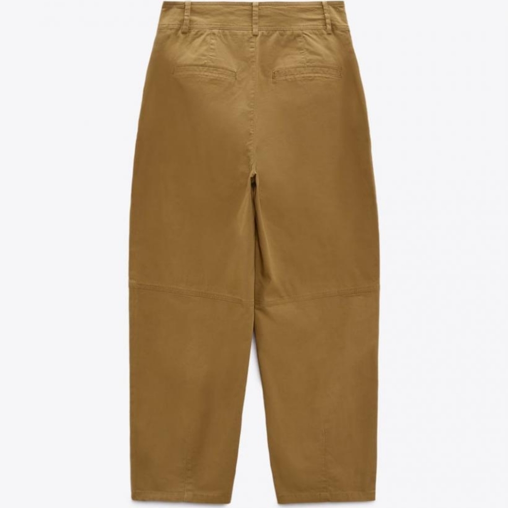 Zara NWT 100% cotton slouchy pants S - Picture 5 of 9